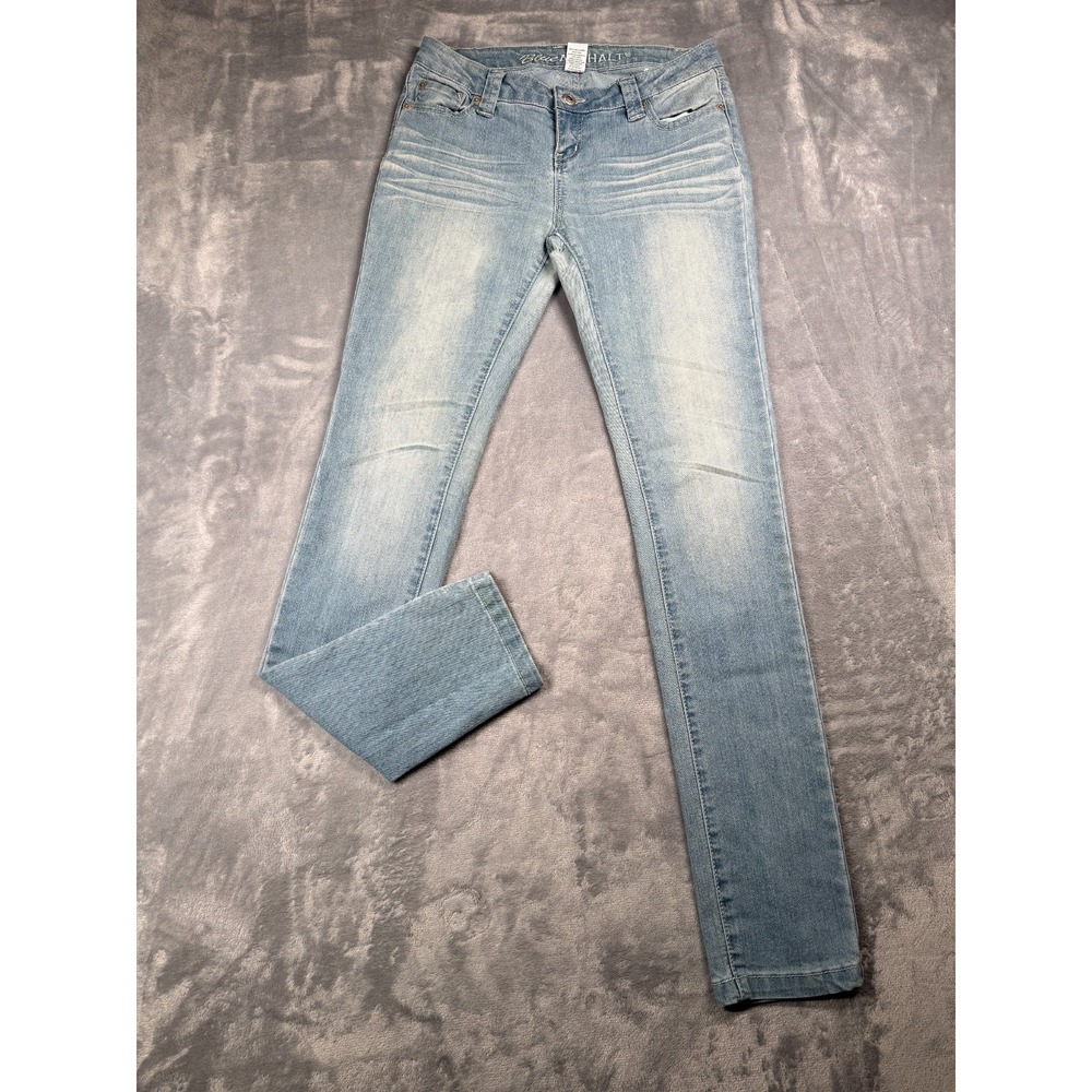 Blue Asphalt Skinny Jeans Womens 7 Blue Denim Light Wash Low Rise WS-46
